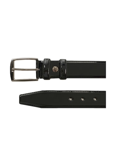 AC&Co / Altınyıldız Classics Erkek Siyah Desensiz Rugan Kemer Siyah