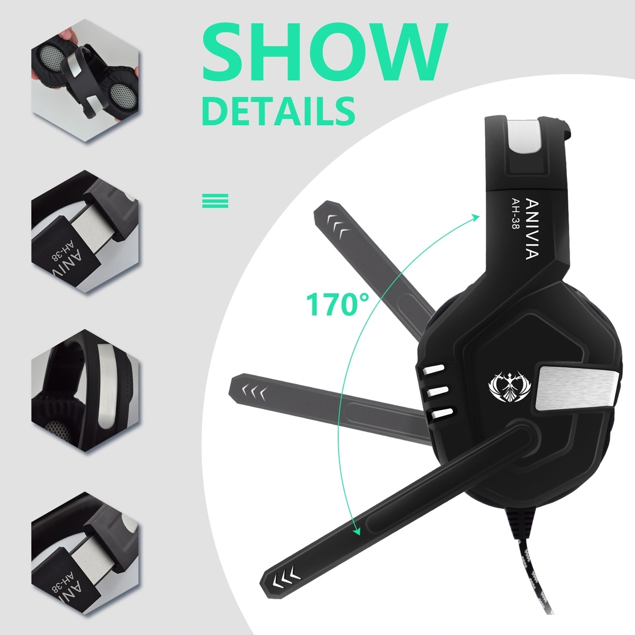 Sones Anivia Ah38 3,5 Mm Kablolu Mikrofonlu Oyuncu Kulaklığı