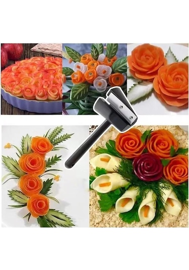 Hombey Sebze Meyve Kesici Aksesuarı 3'lü Set - Spiral Kesme, Dilimleme Ve Soyma İçin Ev Fırını Gereci Siyah