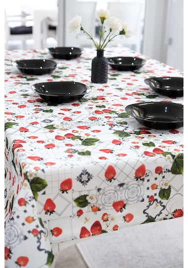 Sufre Sıvı Geçirmez Masa Örtüsü Sofra Bezi Sofra Örtüsü Piknik Örtüsü Çilek