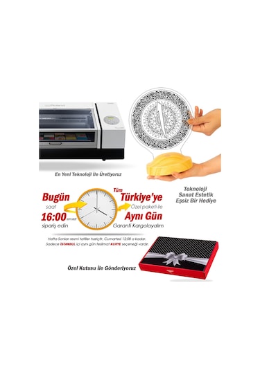 Elif Harfi Desenli, Dini sembollü Hediye, Muhafazakar hediyeler, Elif Harfi 3D Led Lamba