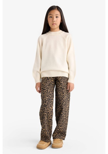 Defacto Kız Çocuk Bisiklet Yaka Triko Kazak F2755a825wner233 Ekru