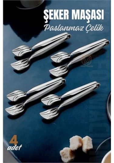 Şeker Maşası Paslanmaz Çelik 4 Adet 718702
