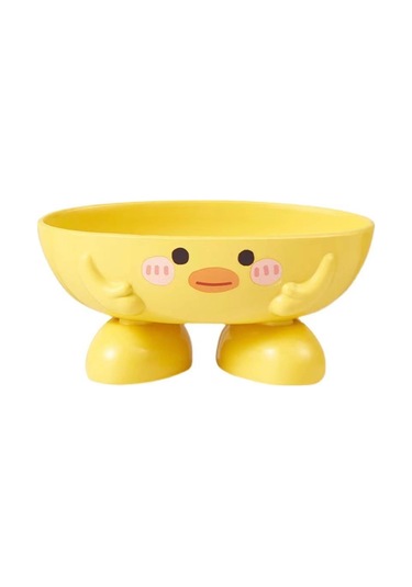 Çocuklar İçin Ördek Sabun Kutusu Karikatür Sevimli Hızlı Kuruyan Yükseltilmiş Sabunluk Çoklu Drenaj Delikleri İle Sarı