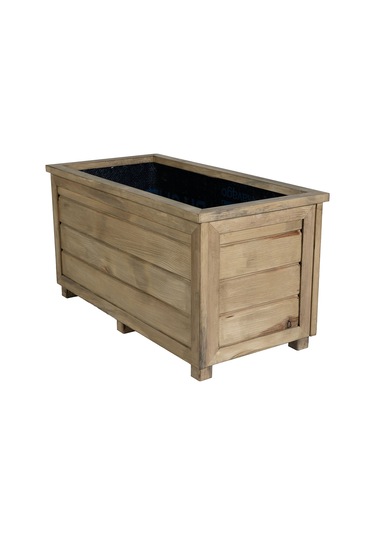 Kaf Ahşap Dekoratif Ahşap Saksı - Uzun / Meşe