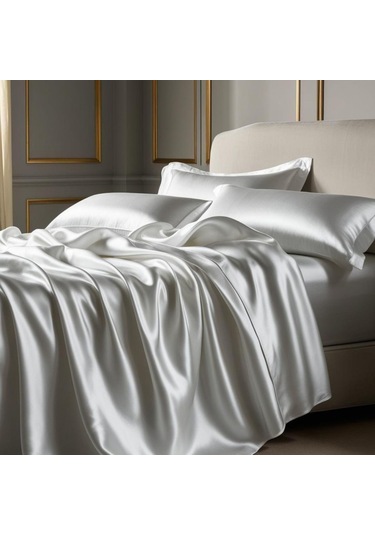 Antibakteriyel Terletmeyen İpek Saten Yastık Kılıfı 2'li 50x70 Beyaz Beyaz