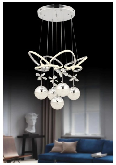 Modern Led Avize Kelebek Krom 3 Işık Rengi Beyaz-sarı-gün Işığı