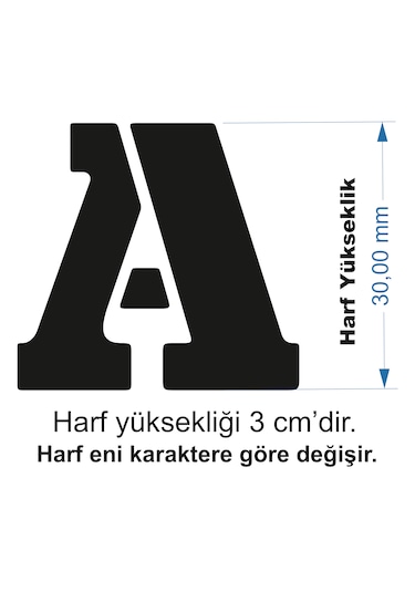 Stencil Harf Boyama Şablonu X021 Harf Yüksekliği 3 Cm