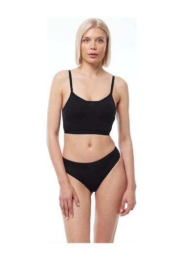 Malabadi Kadın Siyah 6 Lı Paket Modal Dar Kalıp Ara Bel Slip Külot 187 Siyah