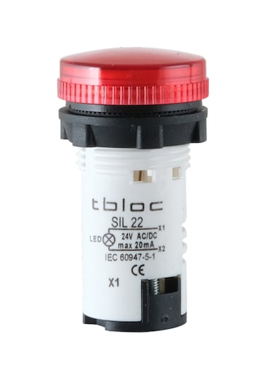 Tbloc Sıl22-24 Kırmızı Sinyal Lambası Led 24v