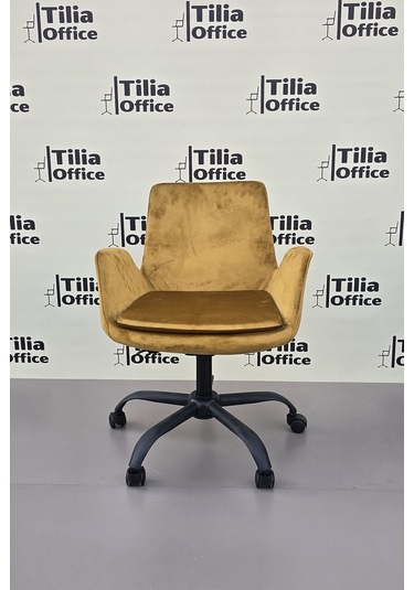 Maki Çalışma Ve Çocuk Koltuğu Siyah Yonca Ayak Hardal Sarısı