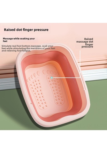 Qingmipy Yetişkinlere Özel Kat Kalın Silikon Katlanabilir Ev Kullanıma Uygun Masajlı Ayak Banyosu - Yeşil Kapaklı Değil Diğer