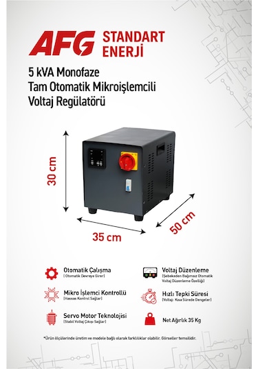 5 Kva Monofaze Tam Otomatik Mikroişlemcili Voltaj Regülatörü