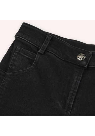 Panço Kız Çocuk Denim Pantolon Siyah