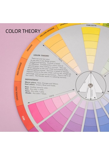 Samdoo Tatuaj Malzeme Renk Seçim Aracı: Fiziksel Renk Tekerleği, Kolay Kullanım, Renk Kombinasyonları Gösterir, Opp Paketli