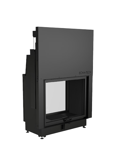 Echa Tech Asansörlü Tünel Çelik Şömine Haznesi Çift Yüzlü 80 x 64 D