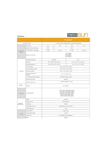 Mexxsun 60 A Amper Mppt Şarj Kontrol Cihazı Güneş Paneli Solar Regülatörü