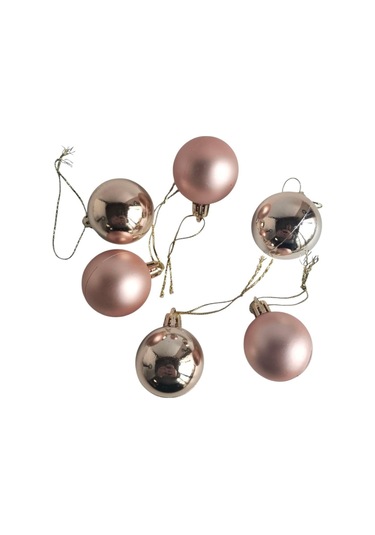 Yılbaşı Top Süs Rosegold - Pembe 4cm 6lı Mat-parlak