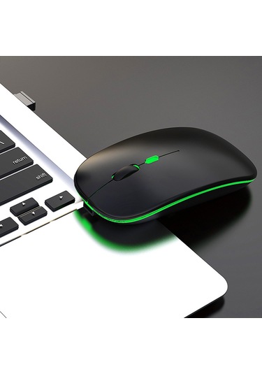 Geeksen M40 Kablosuz Mouse, 4 Tuşlu, 800-1600 Dpı, 10m Menzil, Şarj Edilebilir, Siyah/gümüş M40