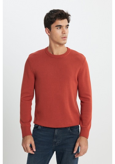 Regular Fit Normal Kesim Turuncu Triko Kazak L242474700 Turuncu