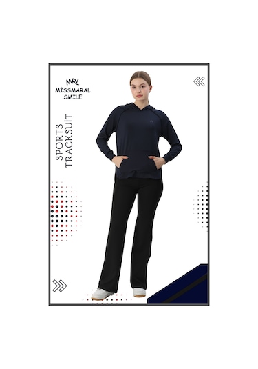 Kadın Spor Eşofman Takım İspanyol Paça Çift Cepli Alt &kapüşonlu Kanguru Cepli Üst Lacivert 3053 Lacivert Kadın Spor Eşofman Takım İspanyol Paça Çift Cepli Alt &kapüşonlu Kanguru Cepli Üst Lacivert 3053 Lacivert