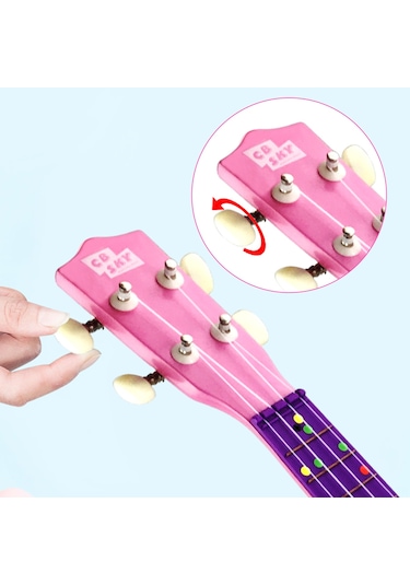 Ruicoo 21 İnç Pembe Dinozor Ukulele: Gitar Çalma Enstrümanı İçin Ahşap Gövde, 324mm Teller, 12 Tuş, Beyaz Nilon Teli Ve拨片 İle