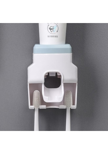 Mavi Yaratıcı Duvara Monte Otomatik Diş Macunu Diş Macunu Sıkacağı Diş Fırçası Tutucu Diğer