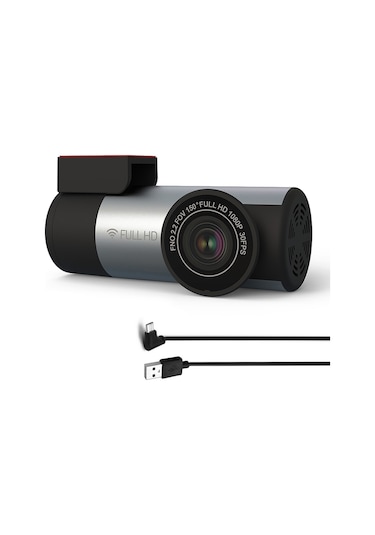 Springsun Araç İçin 1080p Full Hd Görüntü Kaydedici - 150 Geniş Açı Lens, Gece Görüşü, Döngüsel Kayıt, Wıfı Desteği, Usb İle Android/ios Uyumlu Gri