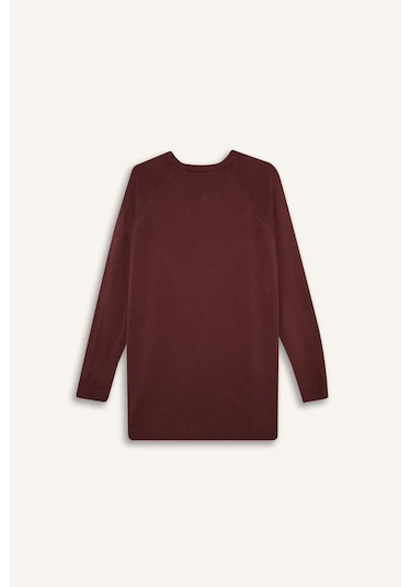 Defacto Regular Fit Bisiklet Yaka Basic Düz Uzun Kollu Tunik C4474ax25wnbr350 Bordo