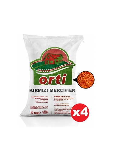 Orti Kırmızı Mercimek 4 x 5 KG