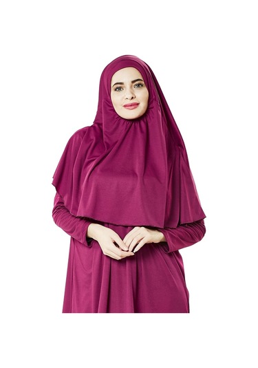Tek Parça Namaz Elbisesi - Fuşya- 5015 ve Seccade ve Zikirmat