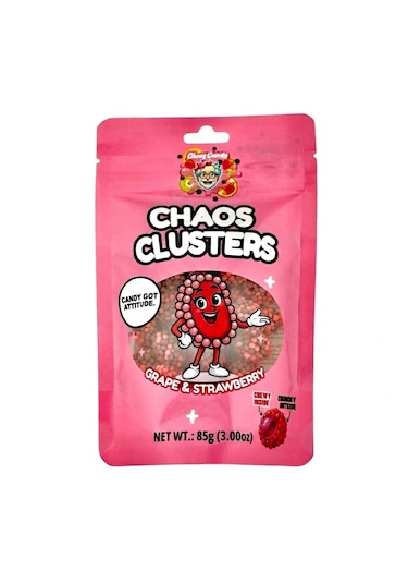 Chaos Candy Chaos Clusters Grape & Strawberry 85g