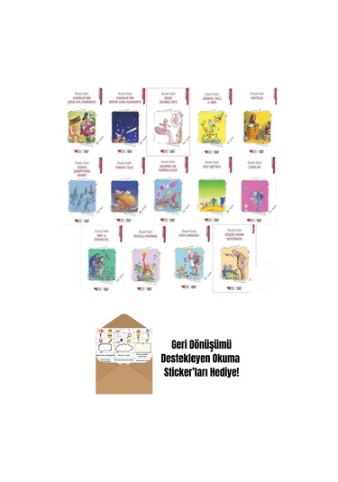 Roald Dahl 14 Kitap Set + Okuma Sticker'ları