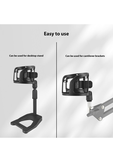 Teltree Evrensel Usb Mikrofon Askısı, 180 Derece Ayarlanabilir, 5/8 Ve 3/8 Adaptörlü, Plastik Malzeme