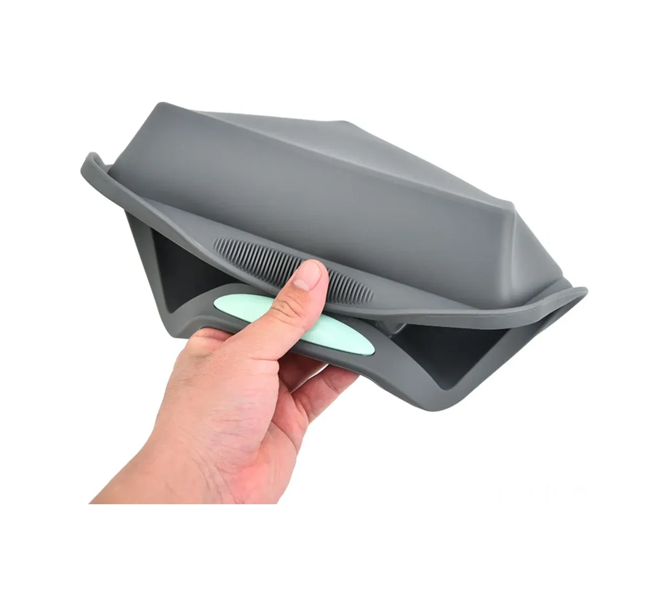 Hombey 21 Cm Gri Silikon Fırın Kalıbı - Yemek Dereceli, Anti Yapışkan, 230 C Isı Dayanıklı, Bulaşık Makinesine Uygun Kare Pasta Formu Gri