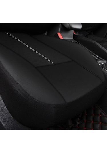 Gajeena Siyah Pu Deri Universal Araba Koltuk Kılıfı, Dört Mevsim Kullanıma Uygun, 4 Parça Seti, İç Dekor Ve Korumada Eşsiz