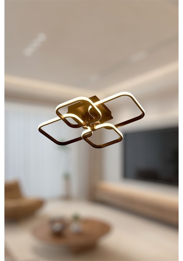 Ey Shop Siyah 4 Lü Kare Model 3 Renk Led Avize Siyah