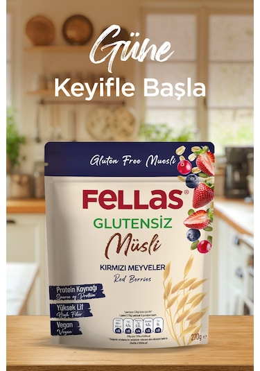 Fellas Glutensiz Müsli - Kırmızı Meyveli 270g