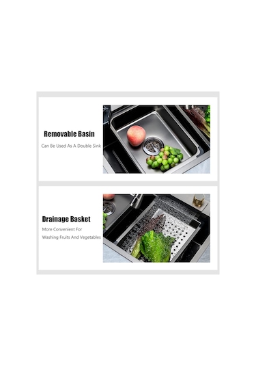 Dijital  Çelik 7 Fonksiyon Full İthal Akıllı Eviye Ve Batarya Seti Antrasit Gri