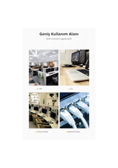 Ugreen Cat6 Saf Bakır Metal Konnektör Ethernet Kablosu Siyah 10 Metre, 50196