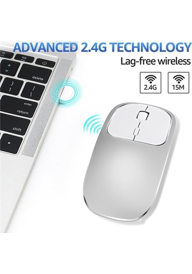 Prestigegoods Tip-c Adaptörlü 2.4g Kablosuz Optik Mouse, Şarj Edilebilir, Alüminyum, Usb & Type-c Uyumlu Diğer