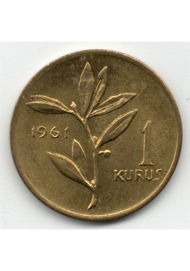 1 Kuruş 1961 Çil Eski Madeni Para