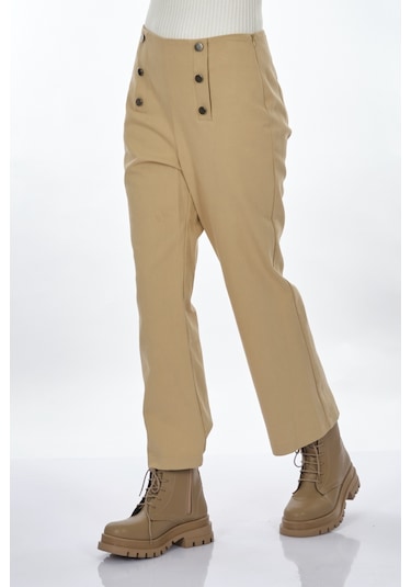 Unique Mode Bol Paça Bej Kadın Pantolon Uw244008 001