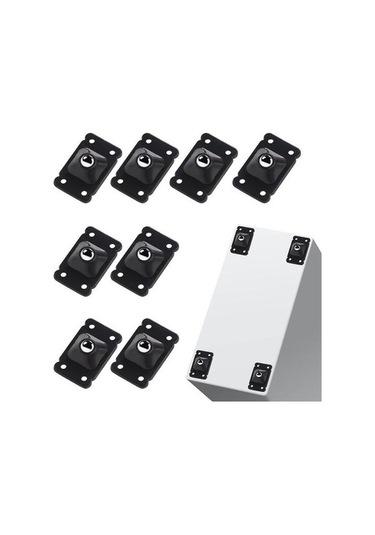 Novahub Siyah 8 Adet Kendinden Yapışkanlı Mini Tekerlek - Kolay Kayma Ve 360 Derece Dönüş - Mutfak Aletleri Ve Eşyalar İçin/ Siyah