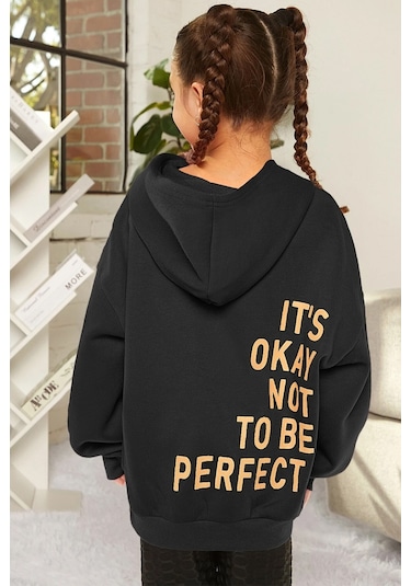 Çocuk It's Okay Baskılı Sweatshirt Siyah