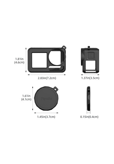 Djı Osmo Action 3/4/5 Pro Flymile Silikon Kapak Spor Kamera Lens Damla Kılıfları İçin Gri