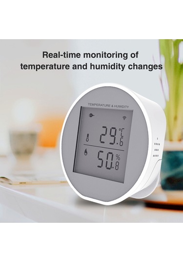 Mufunye Akıllı Wifi Sıcaklık Ve Nem Sensörü, Tuya Uygulaması İle Uzaktan İzleme, Lcd Ekranlı, 2.4ghz, Pil Dahil Değil