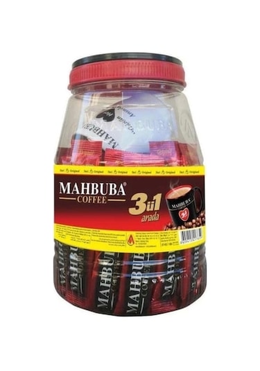 Mahbuba 3ü1 Arada Kavanoz Kahve Bardak Hediyeli 36 X 18 Gr + Renkli Kupa Hazır