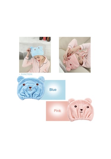 Honmex Yumuşak Süper Emici Kuru Saç Şapka, Banyo Kullanıma Uygun, Hızlı Kurutma, Yetişkinler İçin, Pembe Renkli Diğer