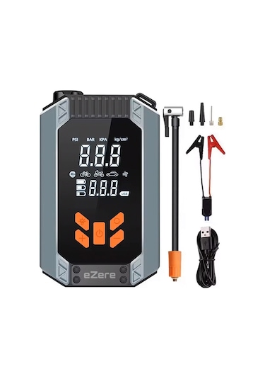 Ezere ST-9632D Taşınabilir Araç Lastik Şişirme ve Starter Akü Takviye Seti
